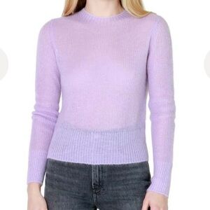 Vince Ribbed Featherweight crew neck sweater in Violetta dark lilac